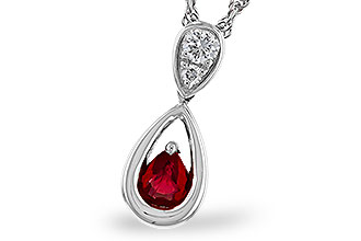 K310-94225: NECKLACE .20 RUBY .26 TGW (4x3 RUBY)