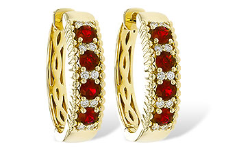 K310-99707: EARRINGS .54 TW RUBY .66 TGW