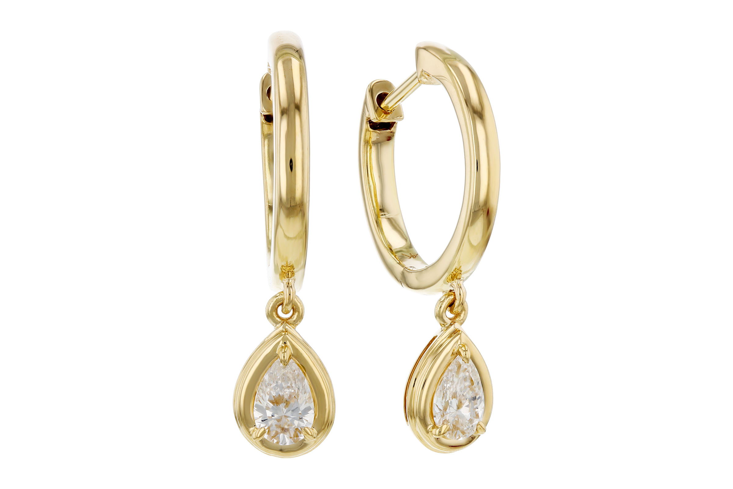 K311-85107: EARRINGS .42 TW PEAR SHAPE DIAS
