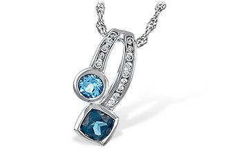 L225-54261: NECKLACE .91 TW BLUE TOPAZ 1.04 TGW