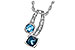L225-54261: NECKLACE .91 TW BLUE TOPAZ 1.04 TGW
