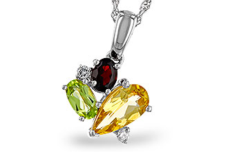 L310-94216: NECKLACE .79 SEMI PREC (CIT,PER,GAR) .82 TGW