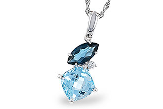 L310-95098: NECKLACE 2.37 TW BLUE TOPAZ 2.40 TGW