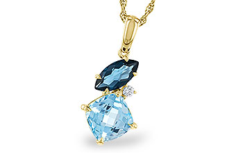 L310-95098: NECKLACE 2.37 TW BLUE TOPAZ 2.40 TGW
