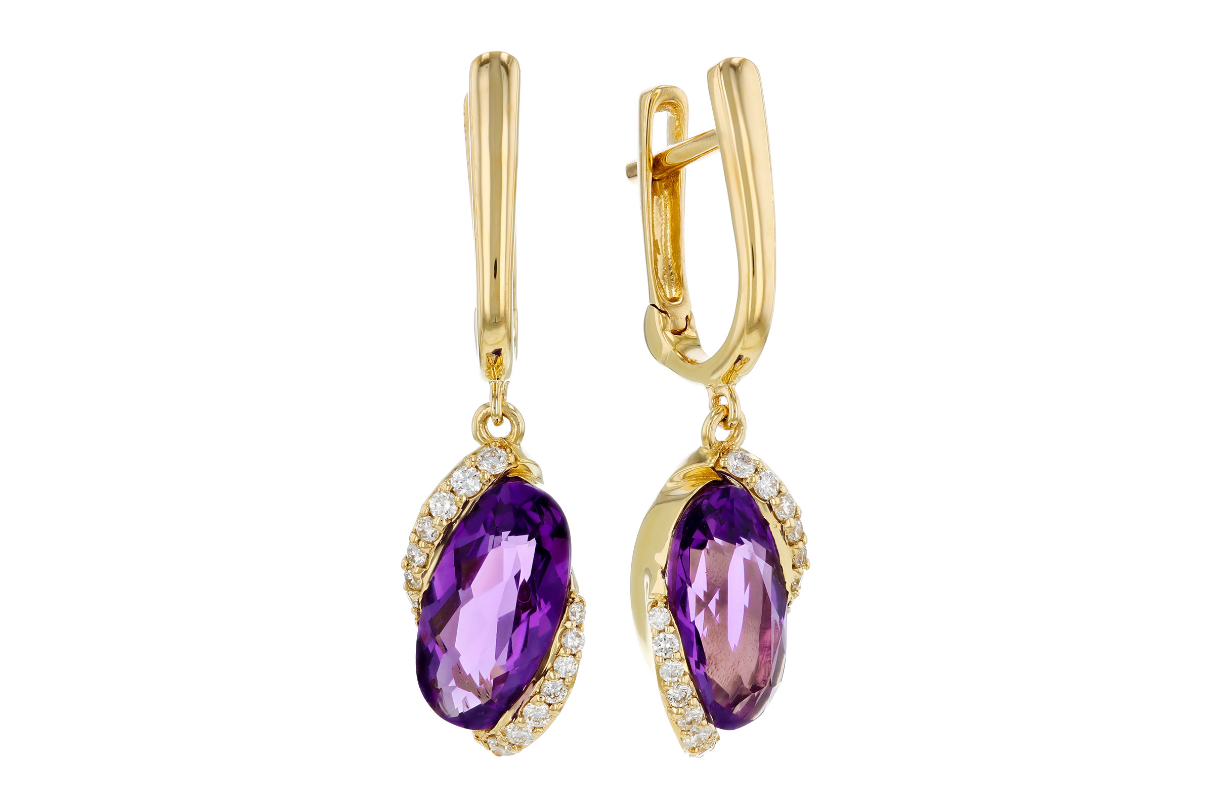 L311-84225: EARRINGS 2.14 TW AMETHYST 2.26 TGW (10x5MM AMY)
