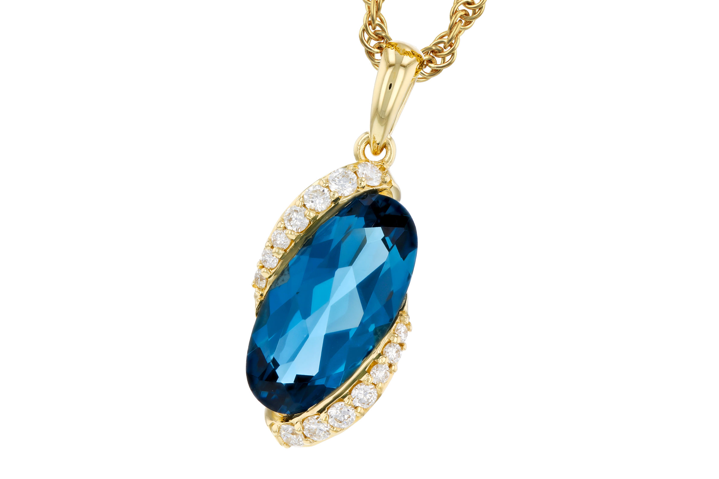 L311-85125: NECK 2.25 LONDON BLUE TOPAZ 2.37 TGW (12x6MM LBT)