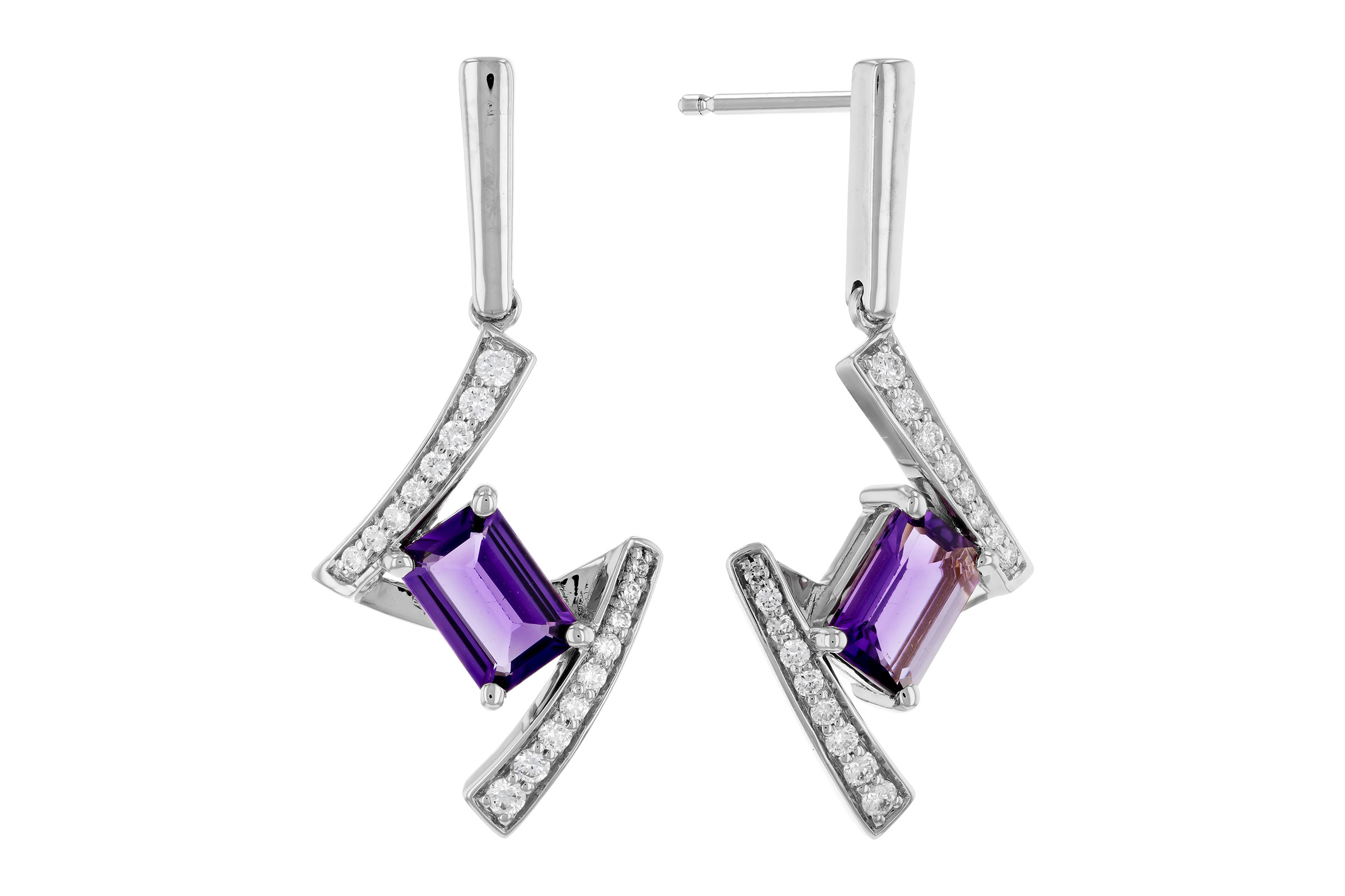 L311-85152: EARRINGS .80 TW AMETHYST .98 TGW (6x4MM AMY)