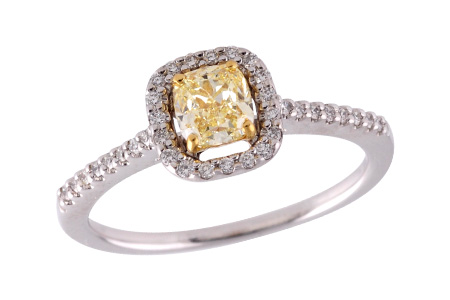 M309-09670: LDR .77 FANCY LGT YELL DIA .95 TW (GIA1279297180)