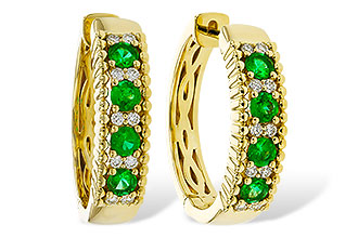 M310-99725: EARRINGS .33 TW EMERALD .45 TGW