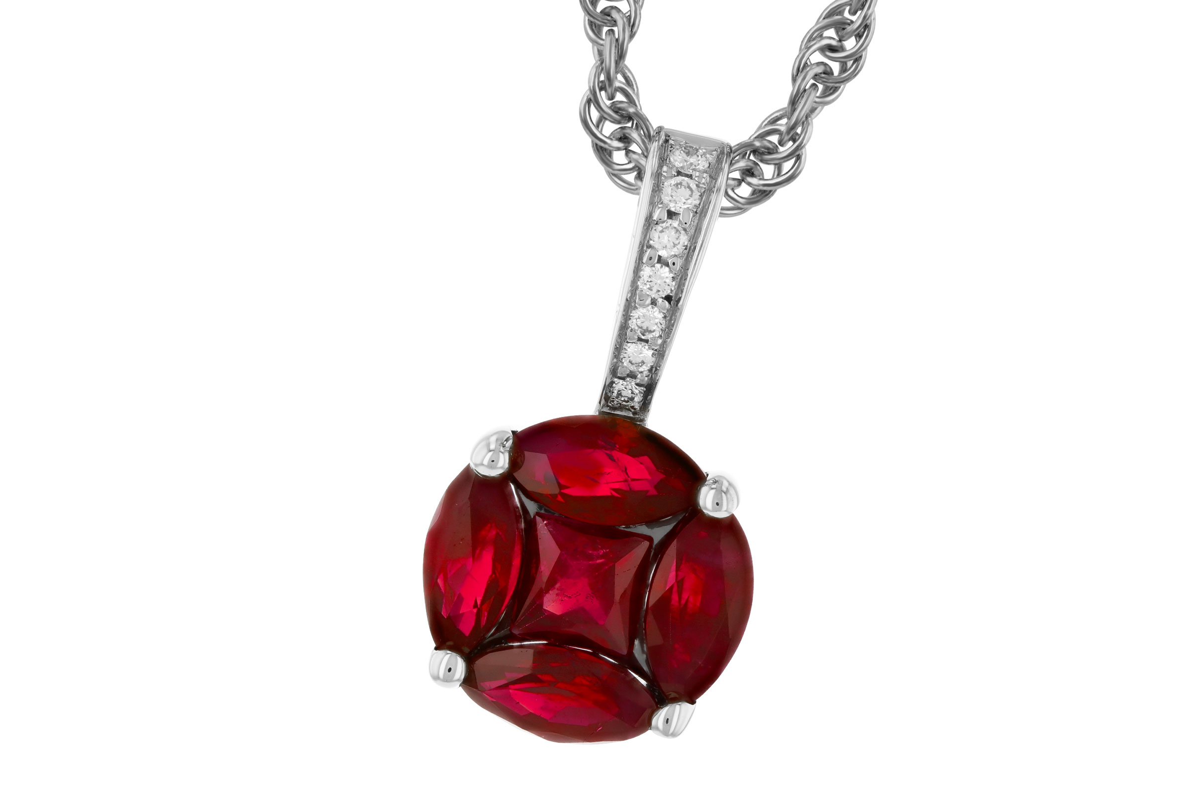M311-82443: NECKLACE .80 RUBY .82 TW