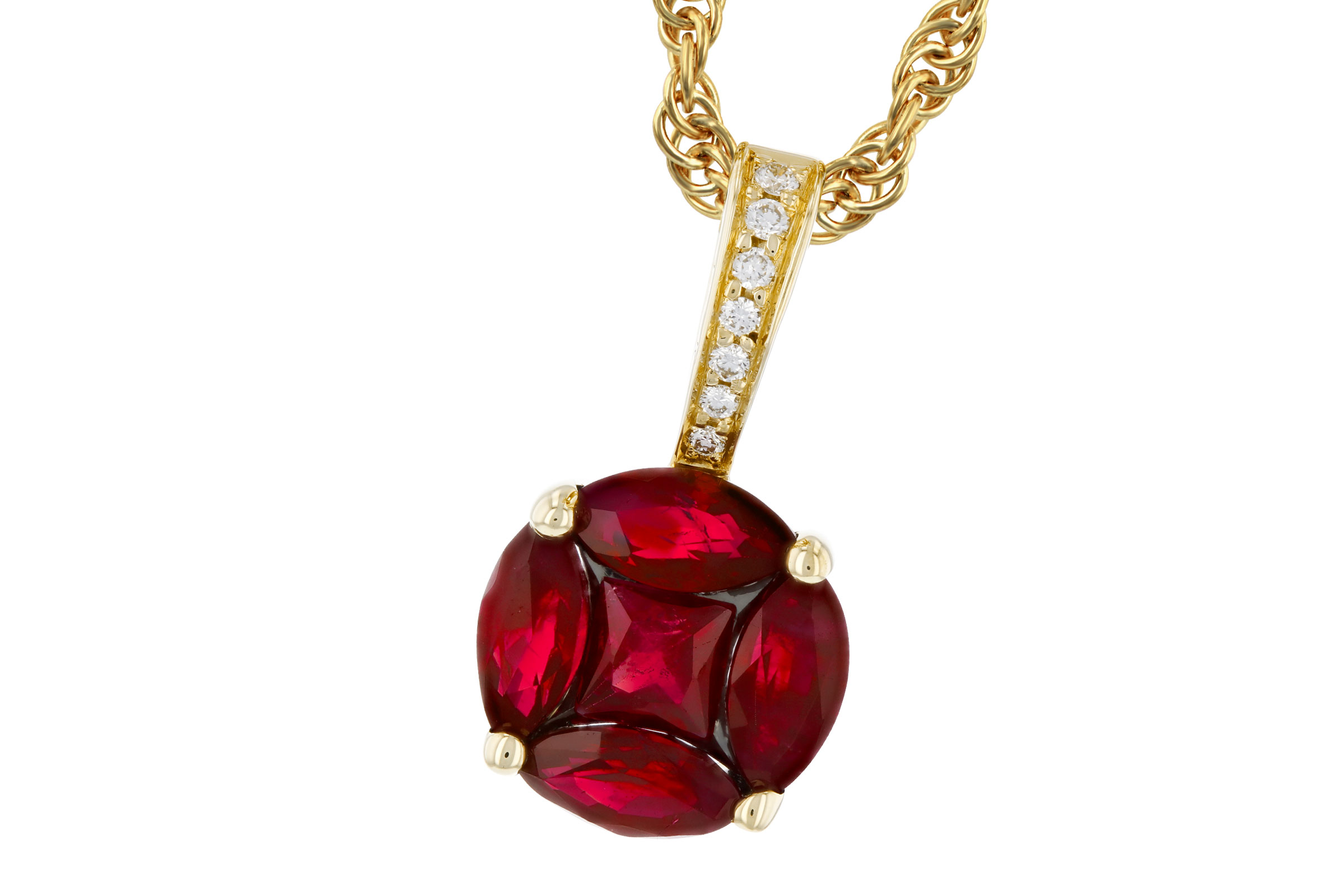 M311-82443: NECKLACE .80 RUBY .82 TW