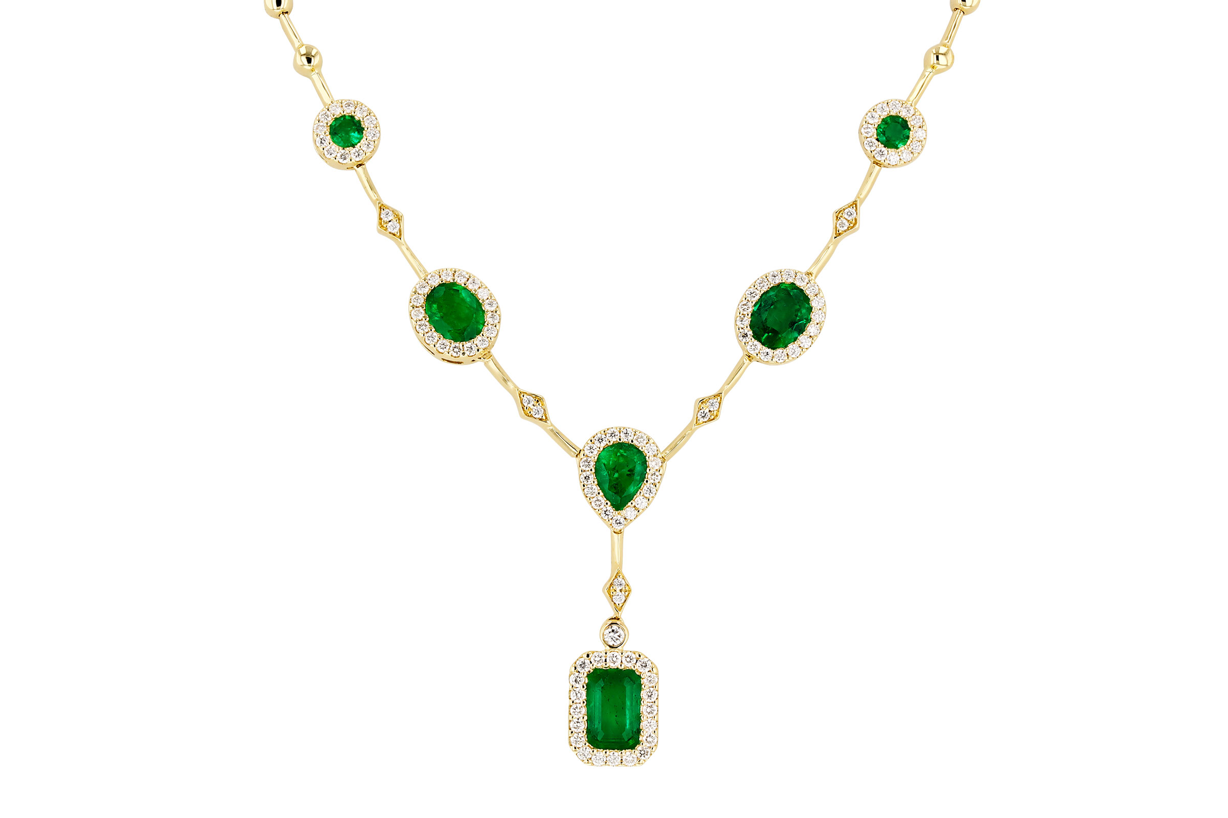 M311-84189: NECKLACE 1.66 TW EMERALD 2.08 TGW (17")